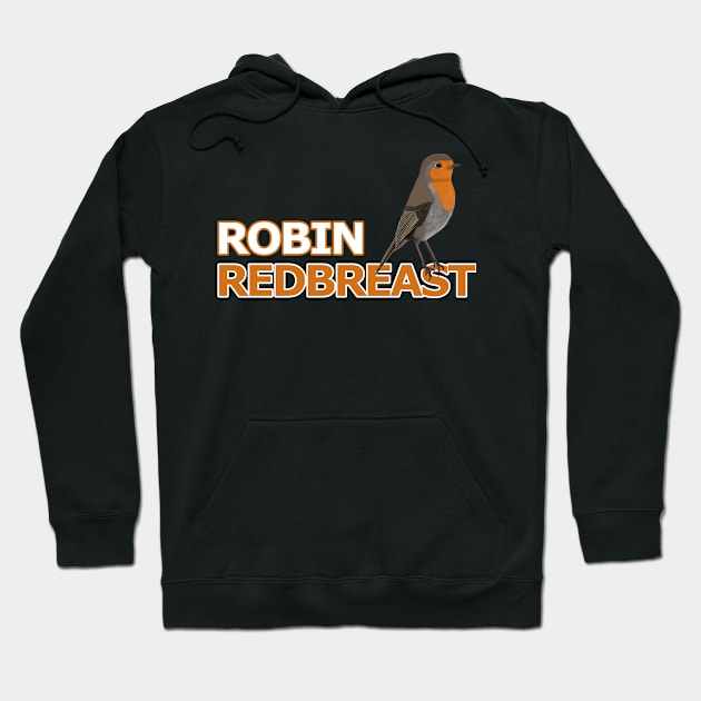 jz.birds Robin Redbreast Bird Watching Design Hoodie by jzbirds